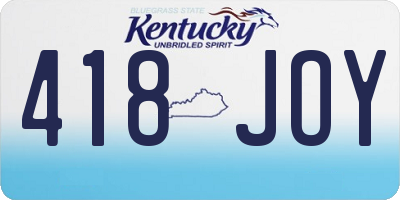 KY license plate 418JOY