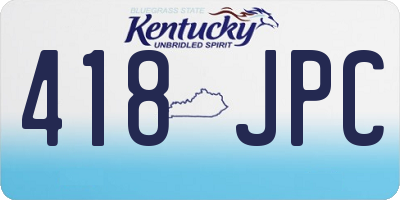 KY license plate 418JPC