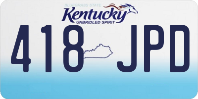 KY license plate 418JPD