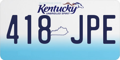 KY license plate 418JPE