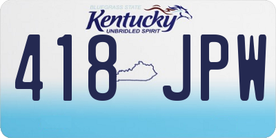 KY license plate 418JPW