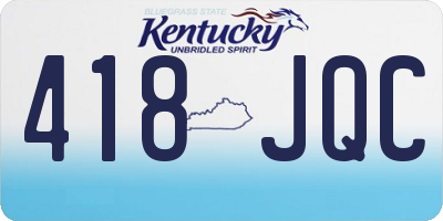 KY license plate 418JQC
