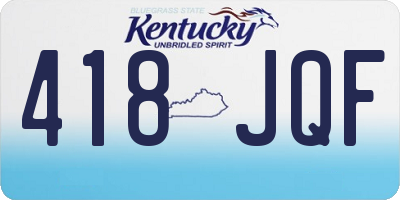 KY license plate 418JQF