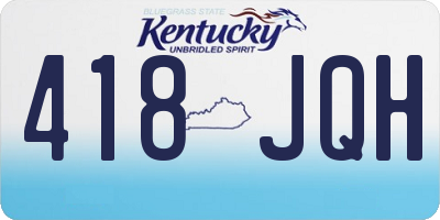 KY license plate 418JQH