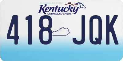 KY license plate 418JQK
