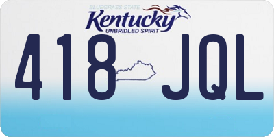 KY license plate 418JQL