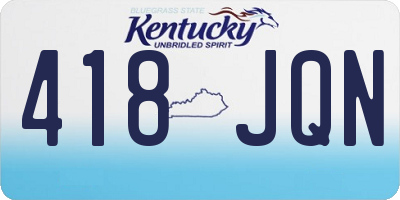 KY license plate 418JQN