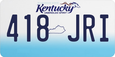 KY license plate 418JRI