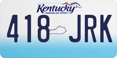 KY license plate 418JRK