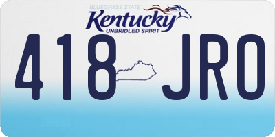 KY license plate 418JRO