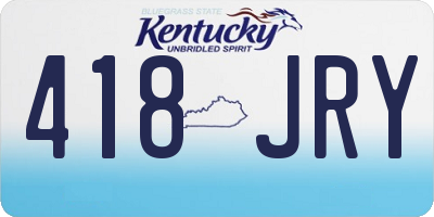 KY license plate 418JRY