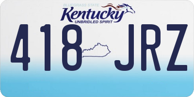 KY license plate 418JRZ