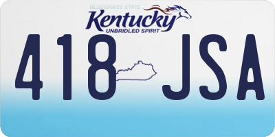 KY license plate 418JSA