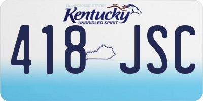 KY license plate 418JSC