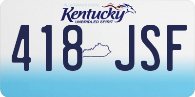 KY license plate 418JSF