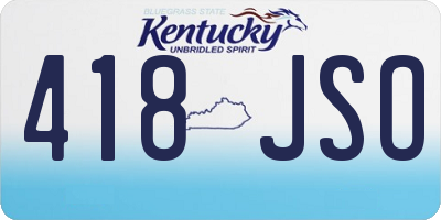 KY license plate 418JSO