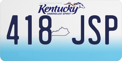 KY license plate 418JSP