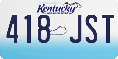 KY license plate 418JST
