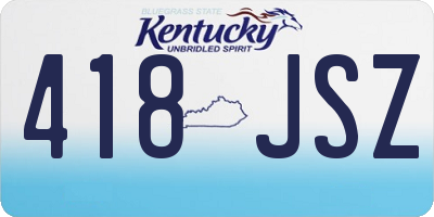 KY license plate 418JSZ