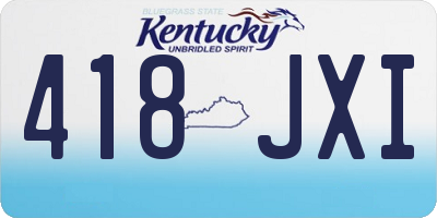 KY license plate 418JXI