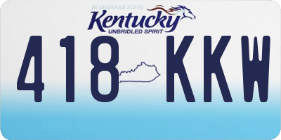 KY license plate 418KKW