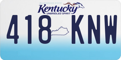 KY license plate 418KNW