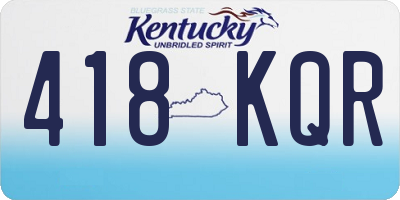 KY license plate 418KQR