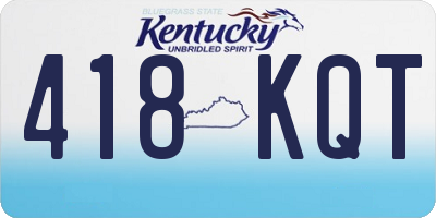 KY license plate 418KQT