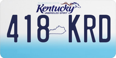 KY license plate 418KRD