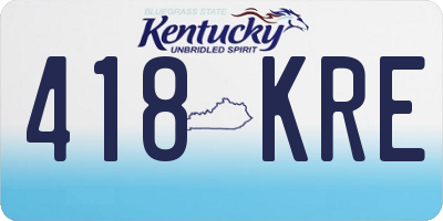 KY license plate 418KRE