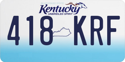 KY license plate 418KRF