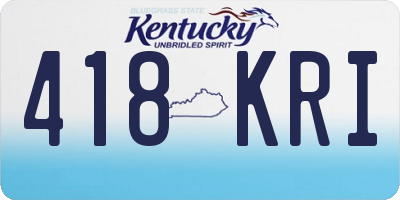 KY license plate 418KRI