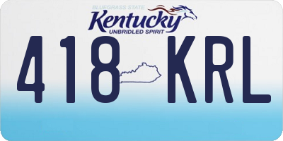 KY license plate 418KRL