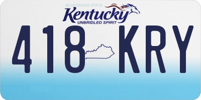 KY license plate 418KRY