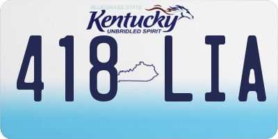KY license plate 418LIA