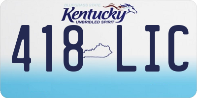 KY license plate 418LIC