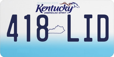 KY license plate 418LID