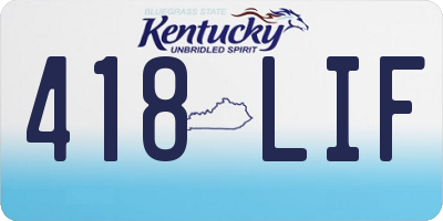 KY license plate 418LIF