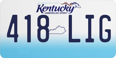KY license plate 418LIG