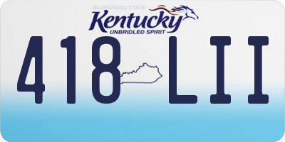 KY license plate 418LII