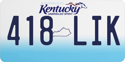 KY license plate 418LIK