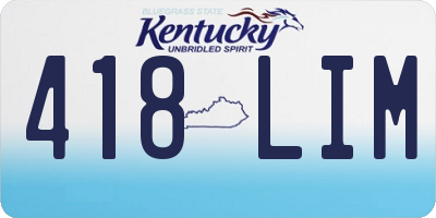 KY license plate 418LIM