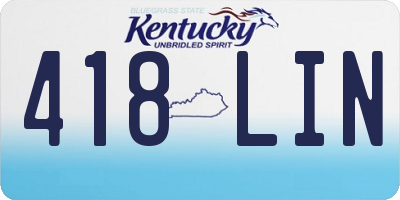 KY license plate 418LIN
