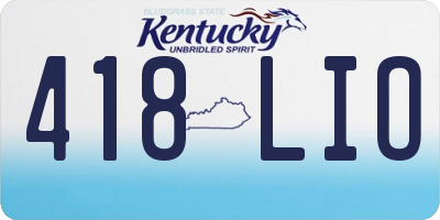 KY license plate 418LIO