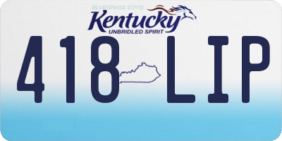 KY license plate 418LIP