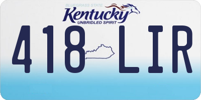 KY license plate 418LIR