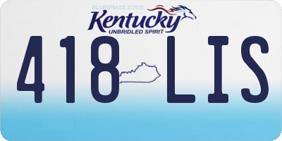 KY license plate 418LIS