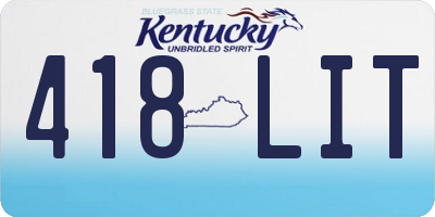 KY license plate 418LIT