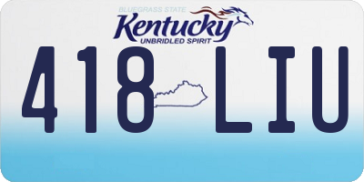 KY license plate 418LIU