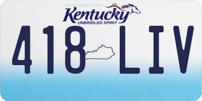 KY license plate 418LIV